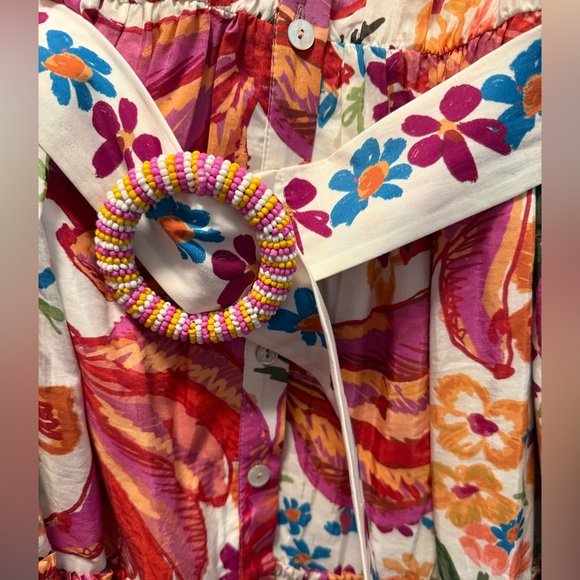 FARM Rio | White Spring Bananas Mini Dress | Multicolor, Size M - Picture 7 of 8